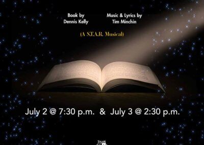 Graphic showing a poster for "Matilda Jr." for the Tyler Civic Theatre